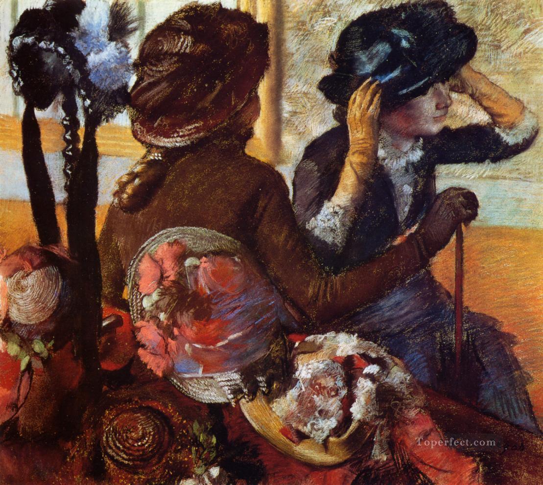 En las sombrereras 2 Edgar Degas Pintura al óleo